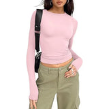 Women's Long Sleeve Crew Neck Crop Top
