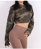 Women's Camo Cropped Hoodie