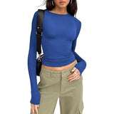 Women's Long Sleeve Crew Neck Crop Top