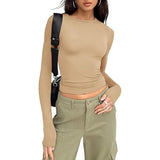 Women's Long Sleeve Crew Neck Crop Top