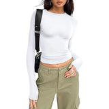 Women's Long Sleeve Crew Neck Crop Top