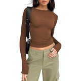 Women's Long Sleeve Crew Neck Crop Top