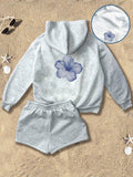 Women's Oversized Hibiscus Hoodie