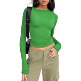 Women's Long Sleeve Crew Neck Crop Top