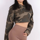 Women's Camo Cropped Hoodie