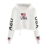 Women's Harajuku American Flag Hoodie
