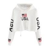 Women's Harajuku American Flag Hoodie